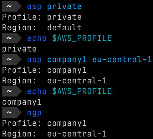 Oh My Fish asp plugin for AWS profile change