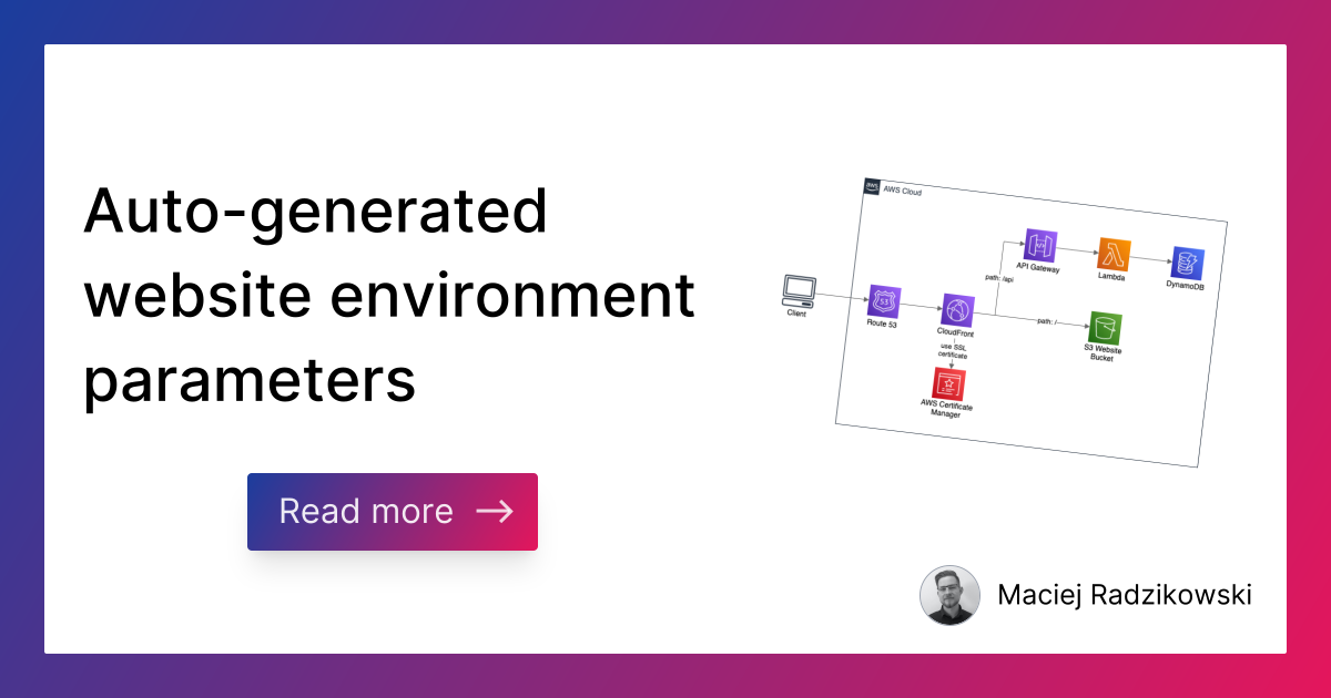 Auto-generated website environment parameters | Better Dev
